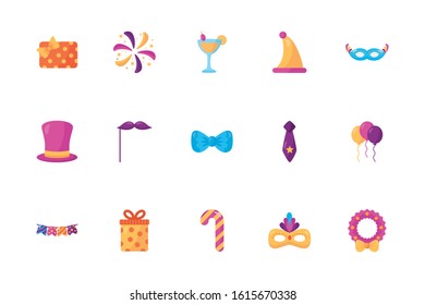 bundle of party celebration icons