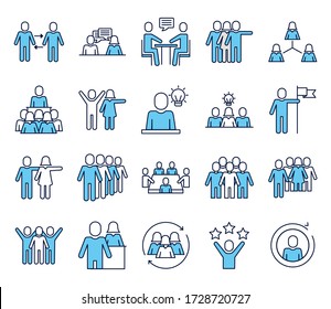 bundle of people avatars line and fill style vector illustration design