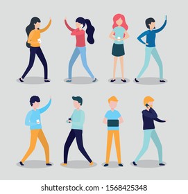 bundle of people and social media marketing icons vector illustration design