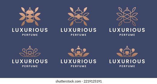 bundle perfume logo design template with gradient color
