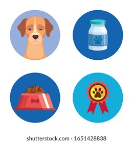 bundle of pet shop icons vector illustration design