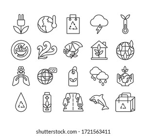 bundle of planet ecology set icons vector illustration design
