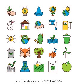 bundle of planet ecology set icons vector illustration design