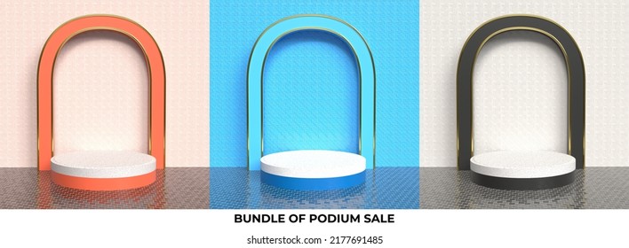 paquete de venta de podio 3D para la venta producto, promoción, estilo de lujo