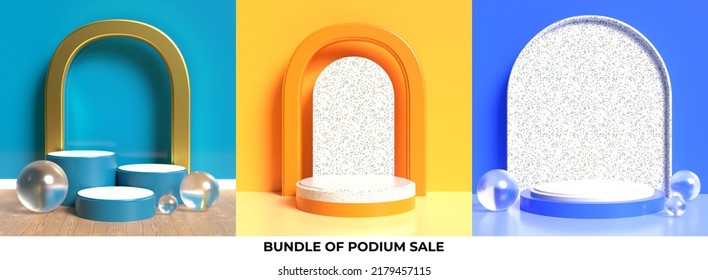 paquete de venta de podio 3D para la venta producto, promoción, estilo de lujo