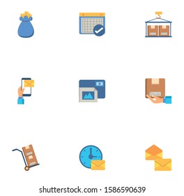 bundle of postal service icons vector illustration design