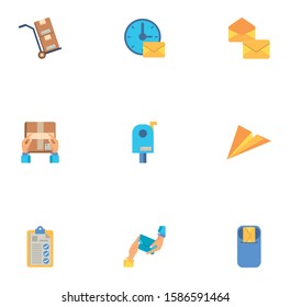 bundle of postal service icons vector illustration design