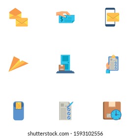 bundle of postal service icons vector illustration design