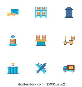 bundle of postal service icons vector illustration design