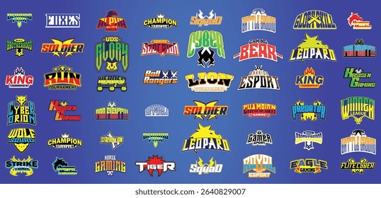 Bundle Professional Esports Name Logo Template for Game Team or Gaming Tournament