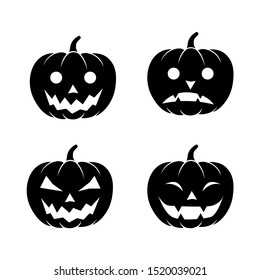 Bundle pumpkins. Halloween pumpkins bat silhouette. Halloween background vector illustration. - pumpkins Vector
