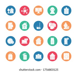 bundle of quarantine set icons vector illustration design