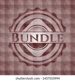 Bundle red seamless emblem with geometric pattern.