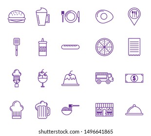 bundle of restaurant service set icons vector illustration design