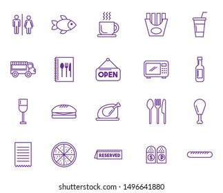 bundle of restaurant service set icons vector illustration design