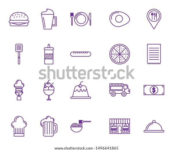 bundle of restaurant service set icons vector\
illustration design