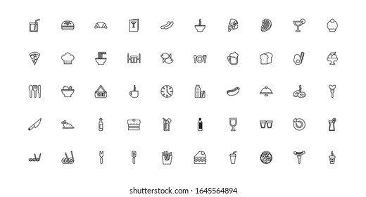 bundle of restaurant set line icons vector illustration design