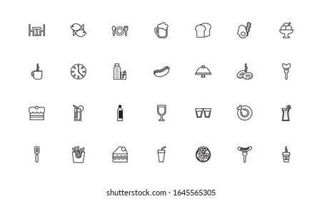 bundle of restaurant set line icons vector illustration design
