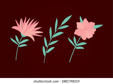 bundle of roses on a crimson background vector illustration design