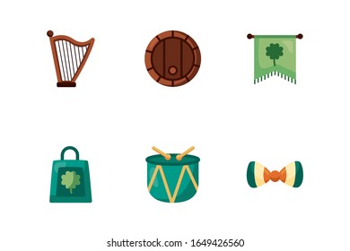 bundle of saint patricks day detaild style icons vector illustration design