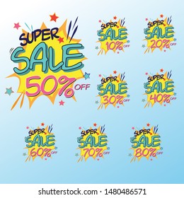 Bundle of sale discount icon - vector