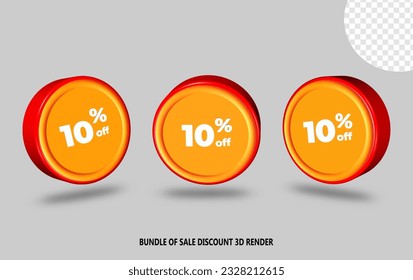 bundle of sale discount percentage red orange color colection