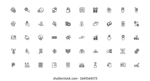 bundle of saving set line style icons vector illustration design