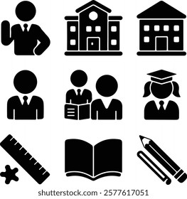 Bundle school icon  and illustrator eps