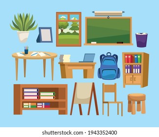 bundle of school indoor icons