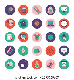 bundle of schoolline and fill style set icons vector illustration design