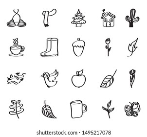 bundle of seasons set icons vector illustration design