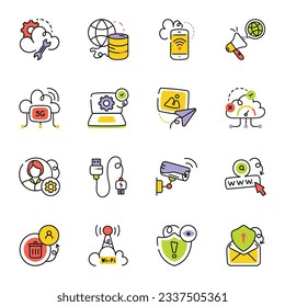 Bundle of Security Systems Sketchy Icons 

