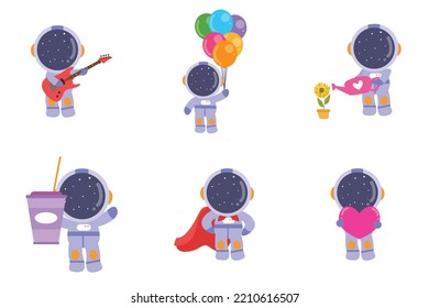 bundle set collection adorable astronaut. 