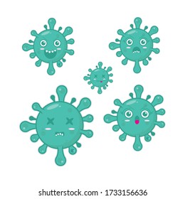 Bundle set corona VIRUS COVID19 character cute expression