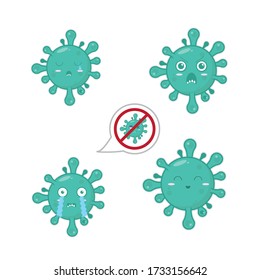 Bundle set corona VIRUS COVID19 character cute expression