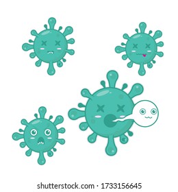 Bundle set corona VIRUS COVID19 character cute expression