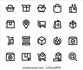 bundle set of icons about package delivery