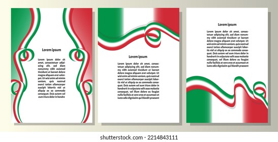 conjunto de paquetes diseño de la cubierta de la cinta de la bandera italiana con un tamaño a4 es un diseño de fondo con elementos de la bandera italiana, diseños para cubiertas, carteles, certificados, volantes, etc.
para cualquier cosa relacionada con italia