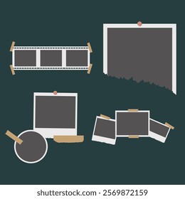 Bundle set of photo frame collage, isolated on a white background. vector illustration