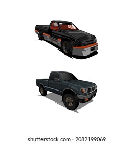  bundle set pickup truck vector 