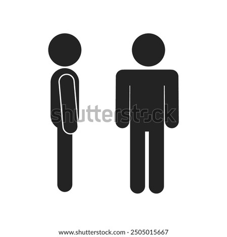 Bundle set pictogram man standing front and side view icon