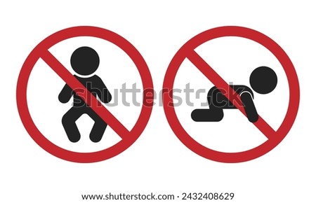 Bundle set prohibited icon baby do not enter, child and age restriction label