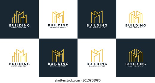 conjunto de paquetes modelo de diseño del logotipo inmobiliario para su negocio inmobiliario arquitecto hipotecario etc