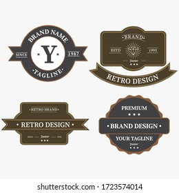 Bundle set of retro vintage badge logo design. Vector design element, with variety styles, business sign, logos, identity, labels, badges and object, vector eps 10.
