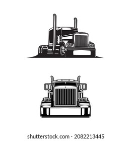  bundle set semi truck silhouette logo