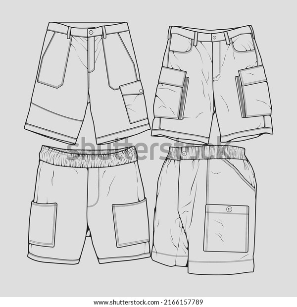 bundle set short pants outline drawing
vector, set short pants in a sketch style, trainers template
outline, vector
Illustration.
