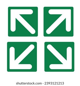 Bundle set of sign rectangle square arrow for entrance and exit