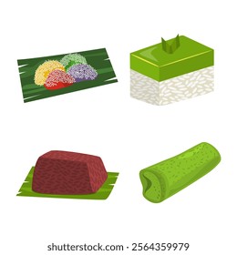 bundle set Snack Indonesia collection, Style Flat  background white. vector illustration