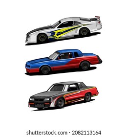  bundle set stock car racing vector