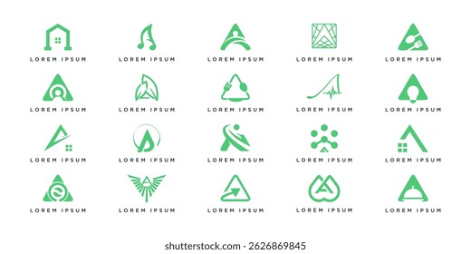 Bundle set of various letter A combinations logo